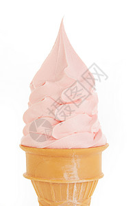 草莓味甜筒冰淇淋图片