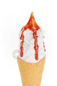 草莓味冰淇淋甜筒图片