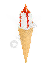 草莓味冰淇淋甜筒背景图片