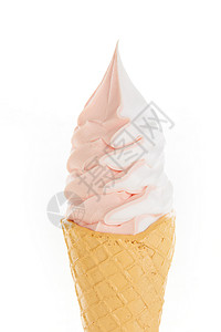 奶油味冰淇淋草莓奶油双色甜筒冰淇淋背景
