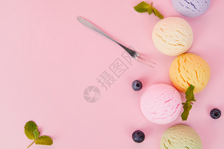夏日冰淇淋球冷饮组合图片