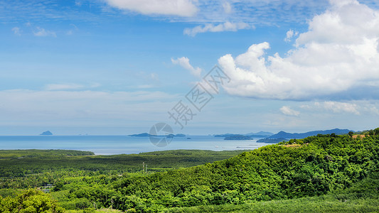 泰国攀牙湾泰国普吉岛北部攀牙湾海上桂林喀斯特地貌背景