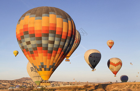 彩色热气球土耳其热气球背景