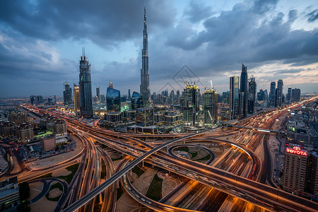 迪拜警车迪拜建筑风景背景