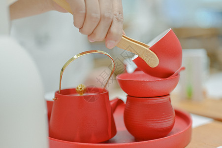 茶艺师洗茶图片