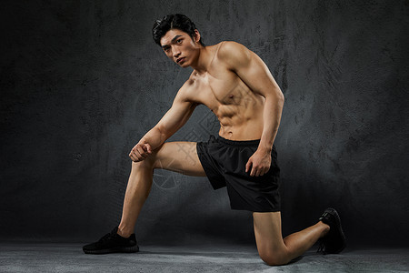 运动男性肌肉展示线条高清图片素材