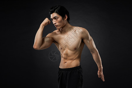 运动男性肌肉展示人物高清图片素材