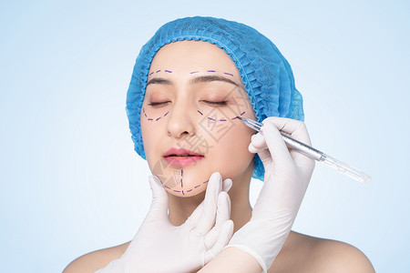 女性面部做整容整形手术图片