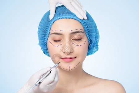 女性面部做整容整形手术图片