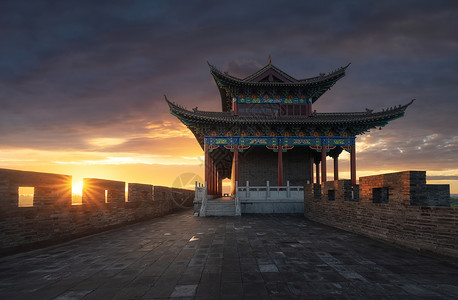 江南夏长三角马良古城古建筑背景