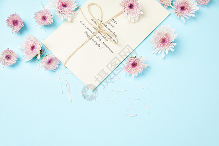 花朵小标签小雏菊明信片背景