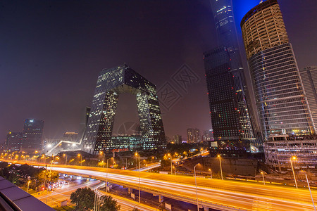 央视大楼夜景北京央视总部大厦夜景背景