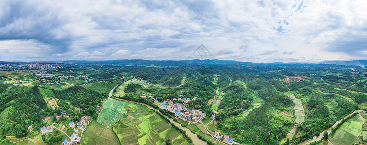 航拍湖南丘陵地貌全景图山川高清图片素材