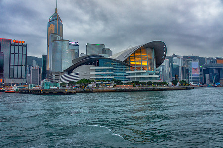 中国香港维多利亚港背景