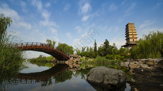 西安市鄠邑区渼陂湖景区背景图片