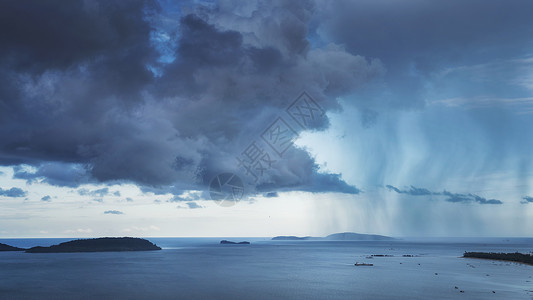 泰国湾海岛暴风雨自然灾害高清图片