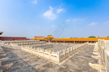 北京大气紫禁城故宫白玉栏杆背景