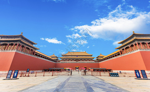 红色城门北京大气紫禁城故宫午门背景