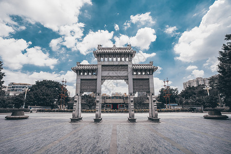 陈家祠牌坊古建筑特写牌坊高清图片