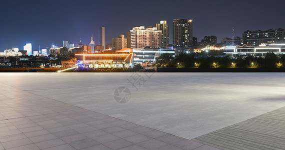 青岛码头平台夜景高清图片