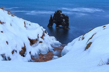 冰岛维特赛库尔Hvítserkur犀牛石景观图片