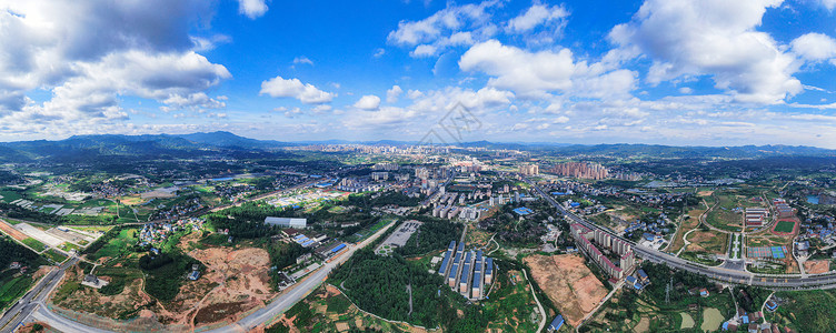 航拍湖南吉首城市发展全景图高清图片
