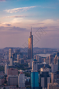 南京紫峰大厦晚霞景观都市风景高清图片素材