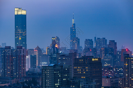 南京新街口城市建筑夜景都市风景高清图片素材