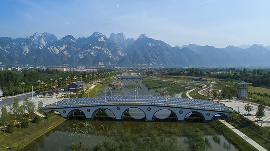 华阴湿地公园桥背景图片