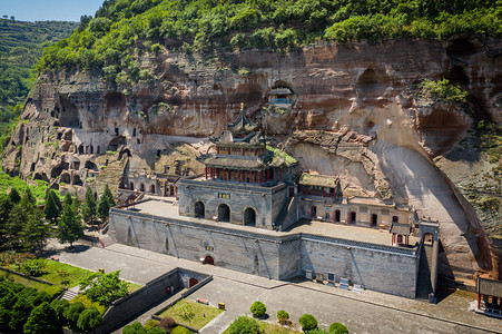 陕西彬县大佛寺石窟高清图片