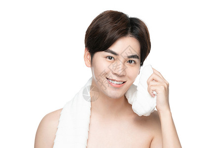 男士洗澡青年男性毛巾沐浴背景