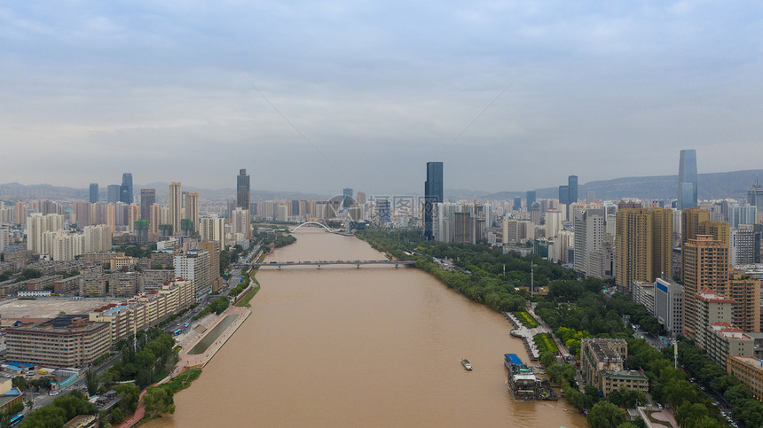 甘肃兰州城市风光航拍图片