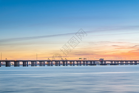 夜景海景深圳前海海边公园广深沿江高速路背景