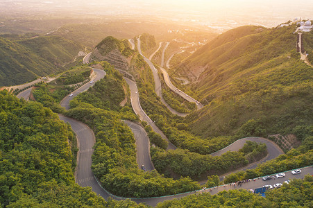 陕西临潼骊山国家公园盘山公路网红路背景