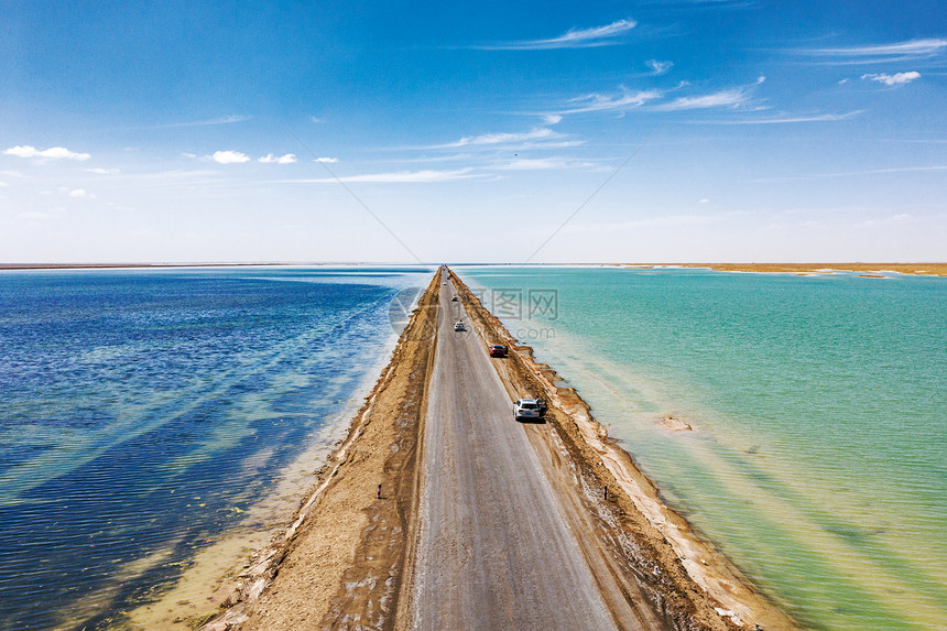 青海双色湖道路交通图片