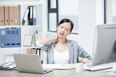 亚健康白领商务女性职业病背景图片