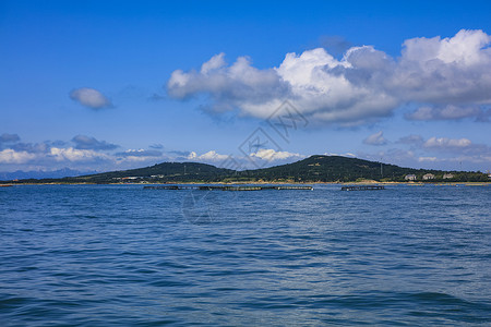 从海上看青岛西海岸新区鲁海丰海洋牧场背景