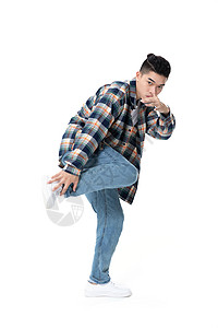 年轻街舞男生酷炫形象背景图片