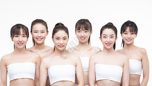 女团女性团体美容护肤概念背景