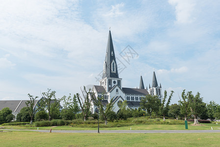 苏州工业园区天主教堂背景图片