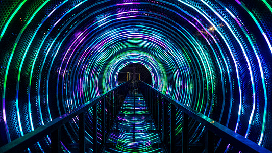 隧道灯科技感光圈夜景背景