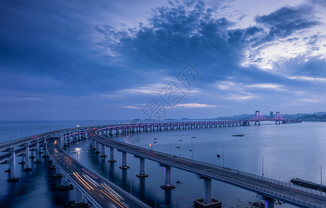 海上高速公路大连跨海大桥建筑风光背景