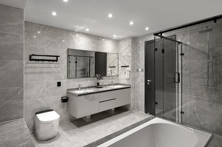 简约名片设计黑白极简现代风格的卫生间背景