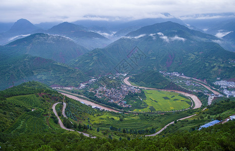 先天八卦云龙太极八卦村背景