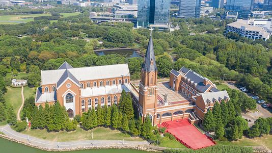 苏州独墅湖教堂背景图片