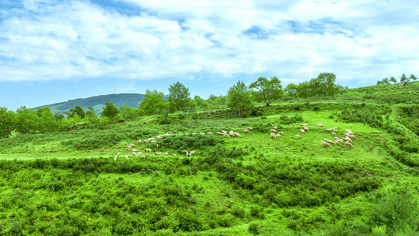 内蒙古夏季山川沟壑景观图片