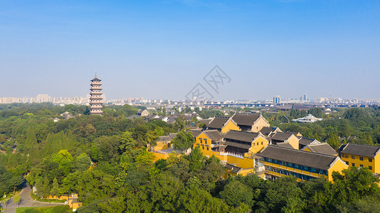 扬州大明寺航拍寺庙高清图片素材