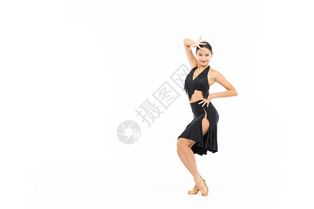 拉丁舞背景跳拉丁舞的女性舞蹈老师背景
