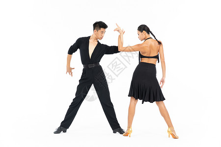 国标舞蹈拉丁舞双人舞蹈动作训练背景