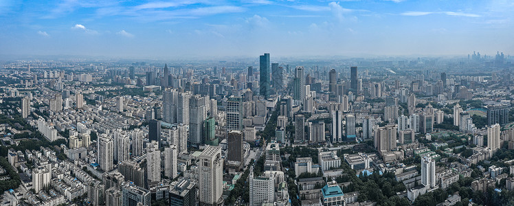 南京新街口城市全景接片都市风景高清图片素材
